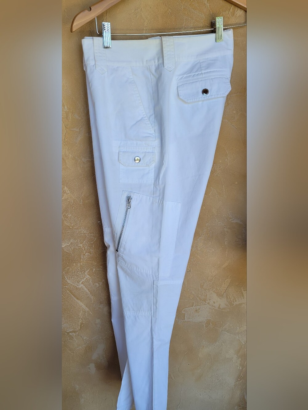 Lauren Ralph White Multi-Pocket Utility Cargo Pants. Vintage Petite 4 Relaxed